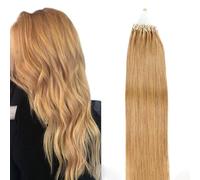 Micro Loop Estensioni Dei Capelli Marrone #27 Morbido Setoso Dritto Capelli Veri Micro Anello Estensioni Dei Capelli Umani Linea Di Pesce Micro Bead Estensione Dei Capelli 50G 100 Fili,18inch