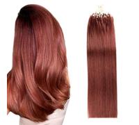 Micro Loop Estensioni Dei Capelli Marrone Rossastro Morbido Setoso Dritto Capelli Veri Micro Anello Estensioni Dei Capelli Umani Linea Di Pesce Micro Bead Estensione Dei Capelli 50G,24inch