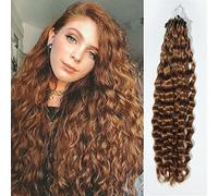 Micro Loop Hair 0.7g/s 100s/pack estensioni dei capelli umani ricci Easy Loop brasiliani Remy capelli micro anello estensioni dei capelli 18# biondo cenere scuro 40,6 cm