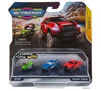 Micro Machines, Starter Pack, Stunt - Include 3 Veicoli, Moto e Auto da Corsa, possibilità di rari - Collezione di Auto Giocattolo