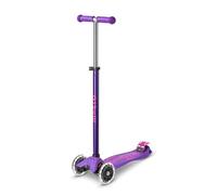 Micro® - Maxi Deluxe LED, monopattino a 3 ruote LED, 5-12 anni, peso 2,5 kg, carico massimo 70 kg, altezza 67-91 cm, piattaforma antiscivolo in polipropilene (flessibile, alta resistenza) (viola)
