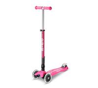 Micro® Maxi Deluxe Pieghevole LED, Monopattino a 3 ruote, 5-12 anni, peso 2,5 kg, carico massimo 70 kg, altezza 67-91 cm, piattaforma antiscivolo polipropilene (flessibile, alta resistenza) (rosa)