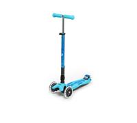 Micro® Maxi Deluxe Pieghevole LED, Monopattino a 3 ruote, 5-12 anni, peso 2,5 kg, carico massimo 70 kg, altezza 67-91 cm, piattaforma antiscivolo polipropilene (flessibile, alta resistenza) (blu)