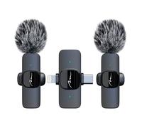Media-Tech Microfono Omnidirezionale Wireless con Cancellazione del Rumore, Portata 35 m, per Registrazioni Video, Podcast, Interviste e Streaming, Connessione 2,4 GHz