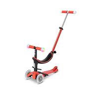 micro™ mini2grow Deluxe LED Magic, Kickboard con sedile e barra di spinta, ruote anteriori a LED e maniglie luminose, manubrio regolabile in altezza, a partire dai 12 mesi, 4 colori disponibili (rosso