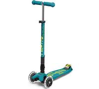 Micro Mobility Maxi Micro Deluxe pieghevole con ruote LED, regolabile in altezza, dai 5 ai 10 anni, colore petrolio, MMD097