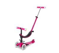 Micro Mobility Micro mini2grow Deluxe Magic 4 in 1 con ruote LED, asta di spinta, monopattino a partire dai 12 mesi, colore rosa, MMD359