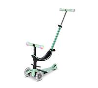 Micro Mobility Micro Mini2Grow Deluxe Magic Monopattino a LED in plastica rinforzata in fibra di vetro colore menta per bambini piccoli MMD357