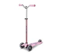 Micro Monopattino Maxi Deluxe Pro a LED, scorrevole, 3 ruote, con ruote luminose, design inclinato a sterzo, ruote robuste e manubrio stile chopper, per bambini dai 5 ai 12 anni (rosa)