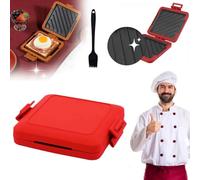 Micro Munchy, toastie per microonde in silicone, per toastie e sandwich, 17 x 14 cm, adatta al microonde, con cinghie regolabili in silicone, lavabile in lavastoviglie, senza elettricità, senza fili