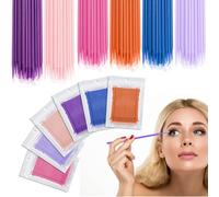 Micro pennelli applicatori per ciglia, 600 pennelli usa e getta, per l'applicazione di ciglia finte, pennelli per mascara e extension per ciglia, 6 colori (01#)