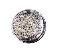 Micro perline in lega 3D per nail art, perline in cristallo di vetro, perline di caviale abbaglianti, borchie per gel UV acrilico unghie finte decorazione manicure argento