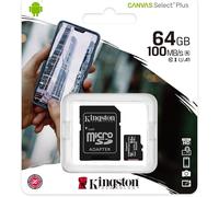 Kingston Technology Canvas Select Scheda micSDXC Plus 100R A1 C10 da 64GB + adattatore