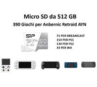 Micro SD Card 512 GB 390 giochi per PS1 PS2 Wii Dreamcast console retrogaming