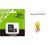 Kingston Technology Canvas Select Scheda micSDXC Plus 100R A1 C10 da 64GB + adattatore