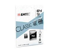 Micro SD XC 64GB EMTEC +Adapter CL10 CLASSIC Blister sdxc extended capacity