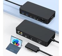 Micro-soft Surface Dock 2,Hub Surface Dock 12 en 1 Avec Port 4K HDMI+DP+RJ45,Adaptateur Secteur 120 W inclus,Compatible avec Surface Pro 11/10/9/8/X/7+/7,Laptop 7/6/5/4/3,Laptop Studio 2/1,Go 4/3/2/1