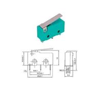 Micro switch pulsante 10A con leva 3 mini faston ferri