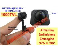MICRO TELECAMERA 1000TVL CAMERA MINI MICRO CAM SPIA SPY A COLORI AUDIO MICROFONO