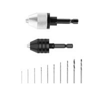 Micro trapano manuale con morsa a perno di precisione,Confezione da 10 trapani a mano,mandrino senza chiave con 10 trapani,2 Mandrino Trapano con 6 Punte in Metallo,mandrino trapano (10)
