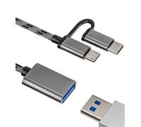 Micro USB C a USB A Adattatore (2 in 1) Type C Android Jack OTG Presa Accessori Compatibile per Samsung Tab Lite Google Huawei Apple iPhone 15 Pro Max Plus iPad Air Mini MacBook Thunderbolt mc-OTG