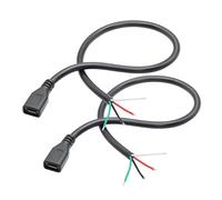 Micro USB femmina 4 pin Bare Wire 11 pollici, connettore 5 V/3 A 4 pin Pigtail Wire Open End, per dispositivi installati o sostituzione cavo fai da te