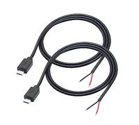 Micro USB maschio 2 Pin Bare Wire 3FT, Micro USB to Open End Pigtail Power Cable Easy Soldering, 5V/3A per apparecchiature Installed o Replace Repair DIY Cable