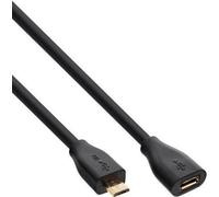 InLine® 22521 Cavo Micro USB 2.0, Prolunga, Type Micro-B Maschio/Femmina, Pin Dorati, 5 m, Nero