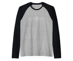 Microbiologia Battito Cardiaco ECG Scienza del Polso Maglia con Maniche Raglan