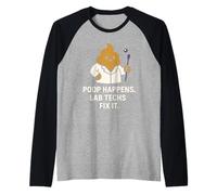 Microbioma Tester Gut Salute Sgabello Campione Scienza Lab Poop Maglia con Maniche Raglan