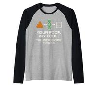 Microbioma Tester Gut Salute Sgabello Campione Scienza Lab Poop Maglia con Maniche Raglan