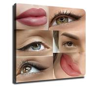 Microblading Beauty Procedure Guide Poster Wall Art for Makeup Room(Framed,12x18inch(30x45cm))