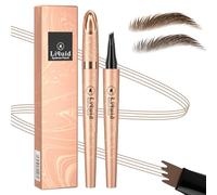 Microblading Eyebrow Pen-2024 New Eyebrow Pencil with 4 Fork Tip for Natural Look Hair-Like Defined Brows, Long-Lasting for 24 HR Wear, Waterproof Eyebrow Pen Light Brown
