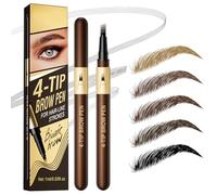Microblading - Matita per sopracciglia, con 4 punte a forchetta, impermeabile, resistente alle sbavature, a lunga durata, naturale, per sopracciglia (nero)