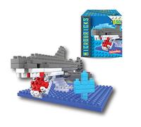 Microbricks - Squalo di Deluxebase. Mini Mattoncini a Incastro Oceano. Puzzle 3D per Bambini semplicissimo da Utilizzare a Tema abitanti dell'Oceano