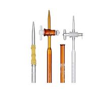 Microburetta, Buretta in vetro borosilicato di rubinetto, 10-50 ml, multicolore, alcali acidi(Brown basic 25mL)