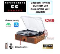 Microcamera microspia Wi-Fi FULL HD NASCOSTA in Giradischi in vinile Bluetooth