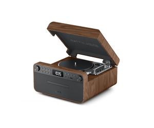 Microcatena Muse MT-118 AT con giradischi, lettore CD, Bluetooth, radio FM e altoparlanti 25 W Marrone/Grigio - Nouvo