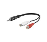 Microconnect 3.5mm/2xRCA, 0.2m cavo audio 0,2 m Nero, Rosso, Bianco