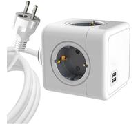 `Microconnect - 4 Way Schuko, 2 Usb Ports Power Cube - With 1,5M Ca... ACC NUOVO