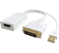 Microconnect DVIDDPF DVI-D DisplayPort + USB A Bianco cavo e adattatore video