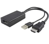 Microconnect HDMDPP1 HDMI DisplayPort Adattatore USB nero adattatori Cavo video HDMI-Cavo video USB DisplayPort, maschile o femminile, nero, 3840 x 2160 Pixeles)