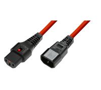 Microconnect MC-C13C14LOCK-1.5M cavo di alimentazione Rosso 15 m Accoppiatore C13 Accoppiatore C14 (IEC Lock C13 to C14 15m - W NEW