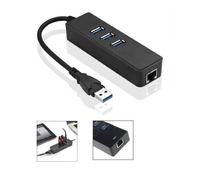 Microconnect MC-USB3.0HUBWETH replicatore di porte e docking station per laptop USB 3.2 Gen 1 [3.1 Gen 1] Type-A Nero (USB 3.2 Gen 1 HUB with - Gigabit Ethernet Adapter, 3 - extra SuperSpeed USB 3.0