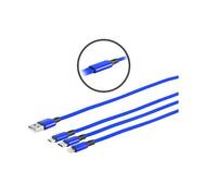 Microconnect MC-USBA-3WAY cavo USB USB 3.2 Gen 1 3.1 Gen 1 12 m USB C/Micro-USB B/Lightning Blu (USB-A splitter cable with - US NEW