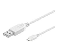 Microconnect USB A/Micro USB B, 3 m cavo USB Micro-USB B Bianco