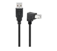 Microconnect USBAB2ANGLED cavo USB USB 2.0 2 m USB A USB B Nero (USB2.0 A-B 2m M-M - Angled - Warranty: 300M)
