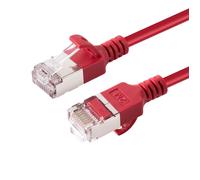 Microconnect V-FTP6A005R-SLIM cavo di rete Rosso 0,5 m Cat6a U/FTP [STP] (CAT6A U-FTP Slim, LSZH, 0.50m - Network Cable, Red - NEW