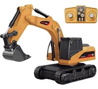 Microcrew Mini RC Construction Series-Set dumper tascabili,escavatori carrelli elevatori, mini veicoli da costruzione a distanza 1/64 da 2,4 GHz per regali di compleanno ragazzi ragazze,B