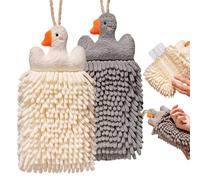 Microfiber Hand Towels - 2 Pieces Soft Quick Drying Goose Microfiber Puff, Hand Drying Towels Bathroom, 26x14cm Dimensions, Premium Chenille Velvet Qualiity, Smmooth High-Absorbency Surrface - For Kid